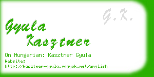 gyula kasztner business card